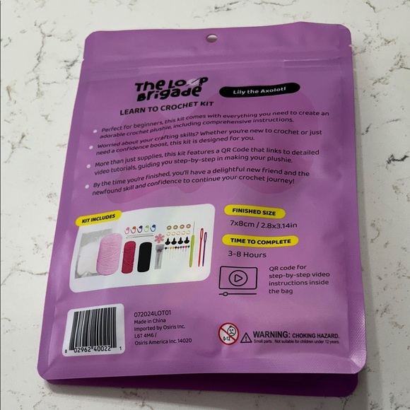 The Loop Brigade Crochet Kit for Beginners Lily the Axolotl - Picture 3 of 5